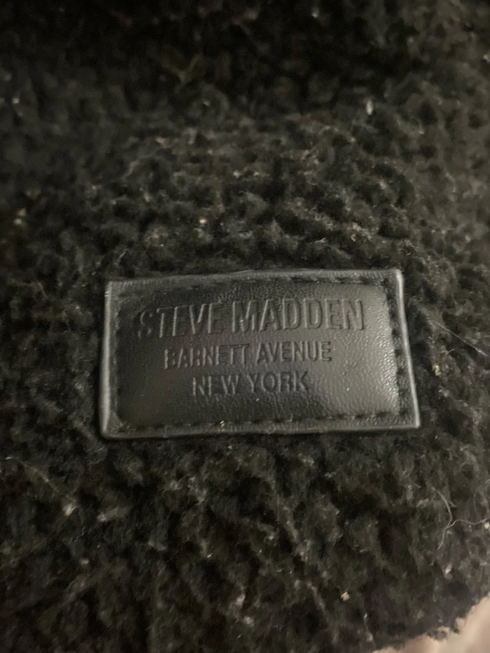 Steve Madden Black Fuzzy Backpack